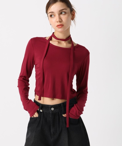 FOREVER 21(フォーエバー トゥエンティーワン)の「【2024FW】ボウタイシャーリングロングスリーブ(Tシャツ/カットソー・レディース・グレー/レッド/ブラック/ホワイト・SMALL/MEDIUM)」の11枚目の写真