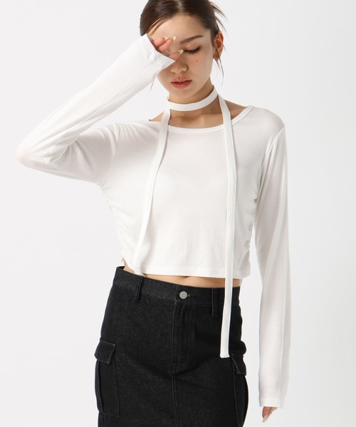 FOREVER 21(フォーエバー トゥエンティーワン)の「【2024FW】ボウタイシャーリングロングスリーブ(Tシャツ/カットソー・レディース・グレー/レッド/ブラック/ホワイト・SMALL/MEDIUM)」の18枚目の写真