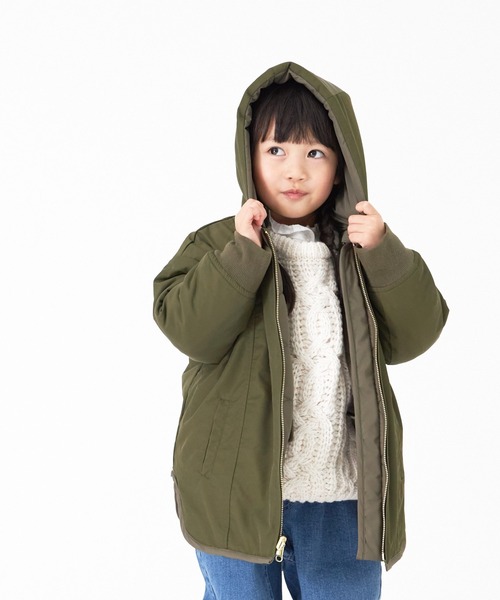 MAKE YOUR DAY（メイクユアデイ）の「リバーシブルキルトコート■80～140cm（その他アウター・キッズ・ブラック/アイボリー/カーキ・80/90/100/110/120/130/140）」の22枚目の写真