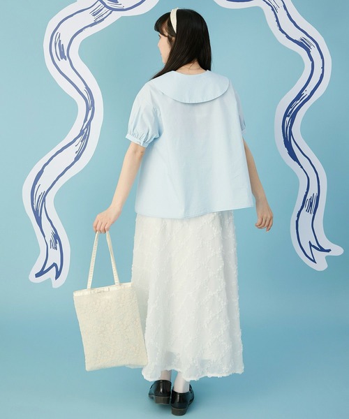 miolite(ミオライト)の「リボン パフスリーブ ブラウス miolite(シャツ/ブラウス・レディース・ホワイト/ライトブルー/ネイビー・M)」の21枚目の写真