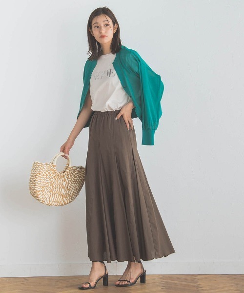 Droite lautreamont(ドロワットロートレアモン)の「キーネックシアーカーディガン≪手洗い可能≫(カーディガン/ボレロ・レディース・チャコールグレー/ベージュ/グリーン・M)」の11枚目の写真