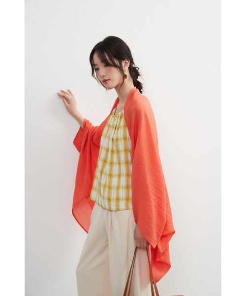 On One's Own(オンワンズオン)の「2WAYシアー綿混カーディガン(カーディガン/ボレロ・レディース・ピンク系/オレンジ系/ブルー/パープル/イエロー・FREE)」の16枚目の写真