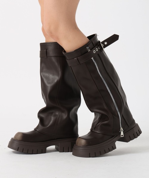 FOREVER 21（フォーエバー トゥエンティーワン）の「【2024FW】カバーブーツ（ブーツ・レディース・ブラウン/ブラック・MEDIUM/LARGE）」の19枚目の写真