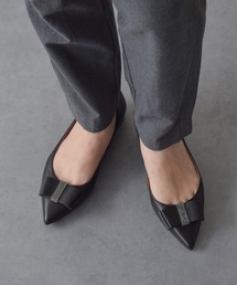 【PARADIS COULEUR】ポインテッドトウリボンフラットパンプス(341509)