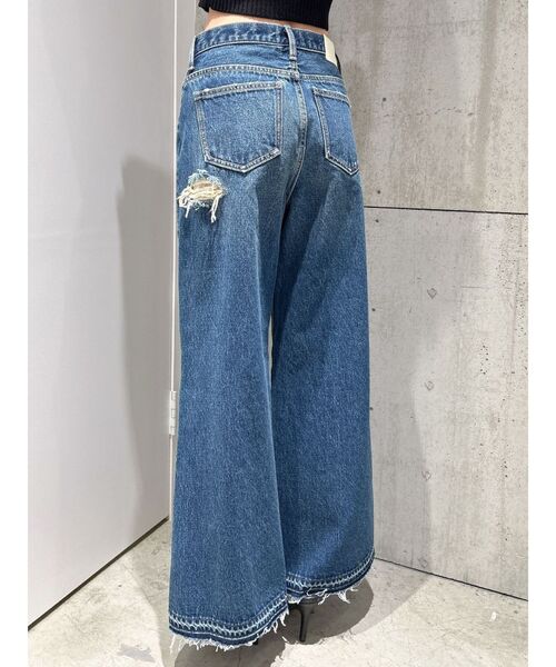 GYDA（ジェイダ）の「ハイウエストレースデザインフレアデニムパンツ