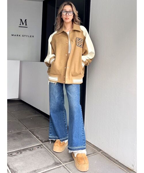 GYDA（ジェイダ）の「ハイウエストレースデザインフレアデニムパンツ（デニムパンツ・レディース・ブラック/ブルー・SMALL/MEDIUM）」の3枚目の写真