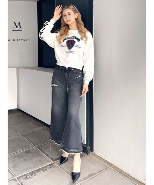 GYDA（ジェイダ）の「ハイウエストレースデザインフレアデニムパンツ（デニムパンツ・レディース・ブラック/ブルー・SMALL/MEDIUM）」の16枚目の写真