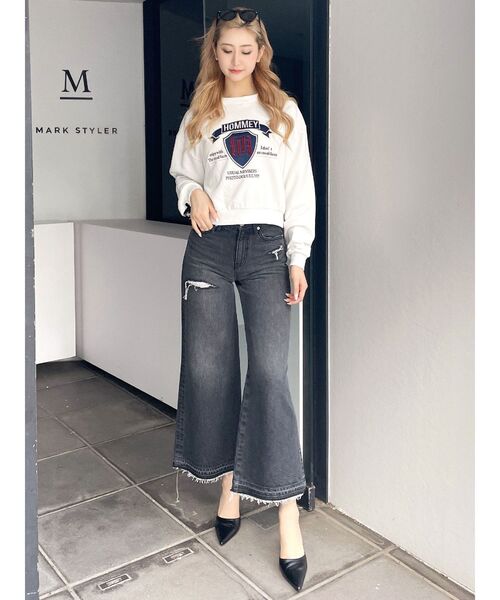 GYDA（ジェイダ）の「ハイウエストレースデザインフレアデニムパンツ（デニムパンツ・レディース・ブラック/ブルー・SMALL/MEDIUM）」の17枚目の写真