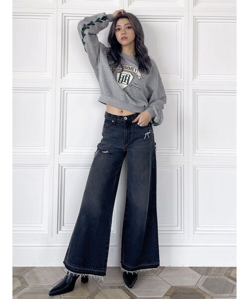 GYDA（ジェイダ）の「ハイウエストレースデザインフレアデニムパンツ（デニムパンツ・レディース・ブラック/ブルー・SMALL/MEDIUM）」の19枚目の写真