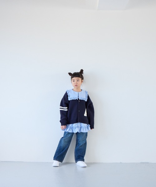 LOWRYS FARM（ローリーズファーム）の「レタードカーディガン　143655（カーディガン/ボレロ・キッズ・ネイビー/グリーン/レッド・150cm/140cm/130cm/120cm/110cm）」の15枚目の写真