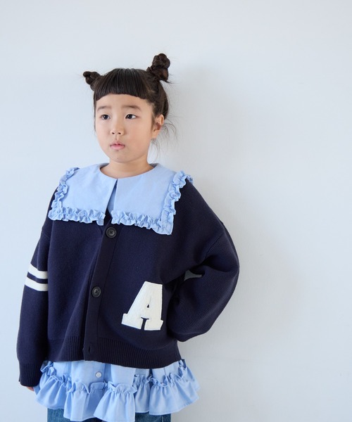 LOWRYS FARM（ローリーズファーム）の「レタードカーディガン　143655（カーディガン/ボレロ・キッズ・ネイビー/グリーン/レッド・150cm/140cm/130cm/120cm/110cm）」の17枚目の写真