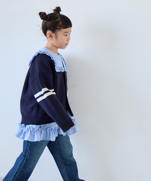 LOWRYS FARM（ローリーズファーム）の「レタードカーディガン　143655（カーディガン/ボレロ・キッズ・ネイビー/グリーン/レッド・150cm/140cm/130cm/120cm/110cm）」の18枚目の写真