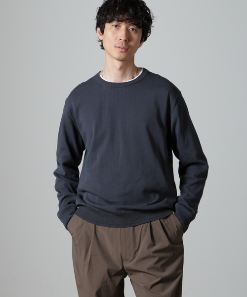 NANO universe（ナノユニバース）の「SOLOTEX(R)14Gゲージコットンクルーネックニット(手洗い可能)（ニット/セーター・メンズ・ベージュ/ブルーグレー/ブラック・M/S/L）」の11枚目の写真