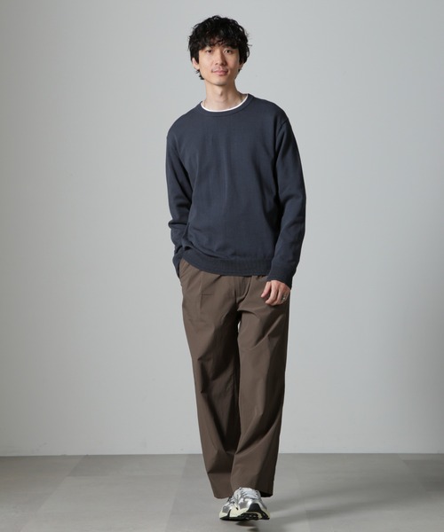 NANO universe（ナノユニバース）の「SOLOTEX(R)14Gゲージコットンクルーネックニット(手洗い可能)（ニット/セーター・メンズ・ベージュ/ブルーグレー/ブラック・M/S/L）」の15枚目の写真