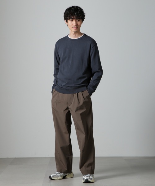 NANO universe（ナノユニバース）の「SOLOTEX(R)14Gゲージコットンクルーネックニット(手洗い可能)（ニット/セーター・メンズ・ベージュ/ブルーグレー/ブラック・M/S/L）」の16枚目の写真