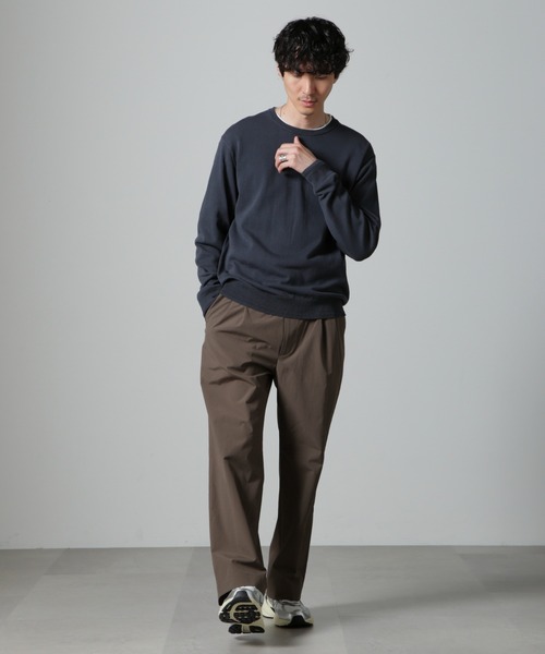 NANO universe（ナノユニバース）の「SOLOTEX(R)14Gゲージコットンクルーネックニット(手洗い可能)（ニット/セーター・メンズ・ベージュ/ブルーグレー/ブラック・M/S/L）」の17枚目の写真