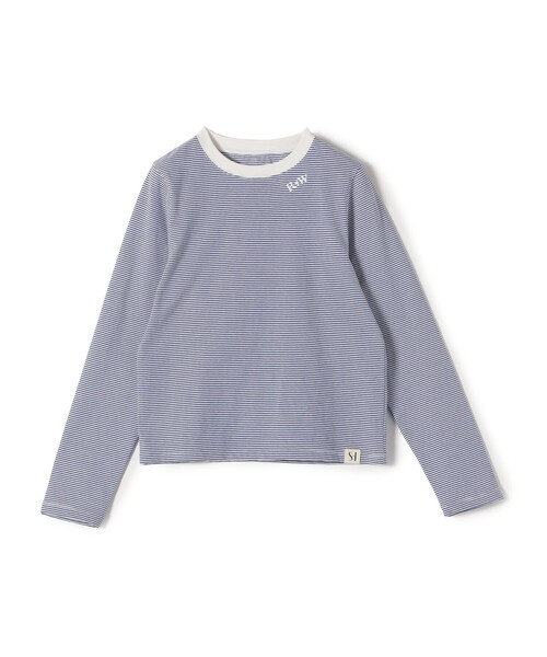 SHIPS（シップス）の「【WEB限定】〈洗濯機可能〉刺繍 デザイン ボーダー リンガー TEE（Tシャツ/カットソー・レディース・ブラック/ダークグリーン/ボルドー/ブルー・ONE SIZE）」の14枚目の写真