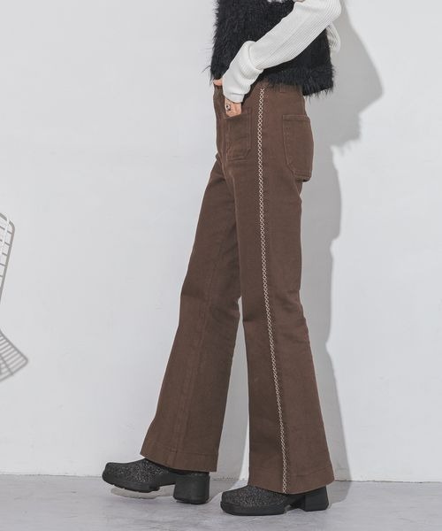 JEANASIS（ジーナシス）の「クロスシシュウフレアパンツ/150645