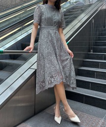 【新品】イライザジェイ US6 美しいネイビーの膝丈レースドレス 新品】イライザジェイ US6 美しいネイビーの膝丈レースドレス