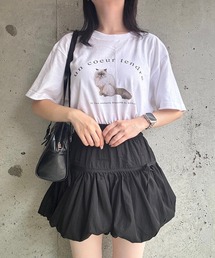 CAT英字プリント半袖Tシャツ
