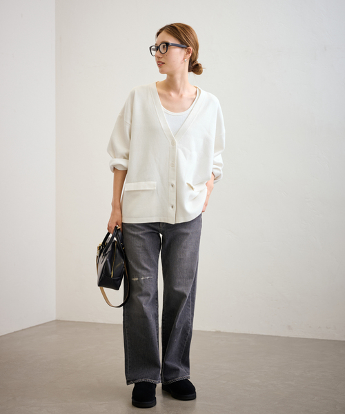 FRAMeWORK（フレームワーク）の「WO/CO 接結Vネックカーディガン