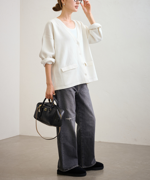 FRAMeWORK（フレームワーク）の「WO/CO 接結Vネックカーディガン