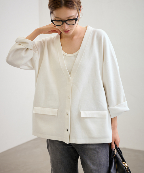 FRAMeWORK（フレームワーク）の「WO/CO 接結Vネックカーディガン