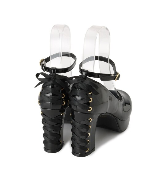 cs T&P（シーエスティーアンドピー）の「厚底ストラップ付リボンレースアップパンプス（パンプス・レディース・ワインレッド/ブラック系1/アイボリー/ブラック・S/M/L/LL）」の22枚目の写真