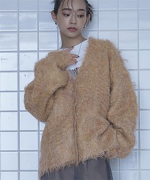 ブークレシャギーVネックカーディガン