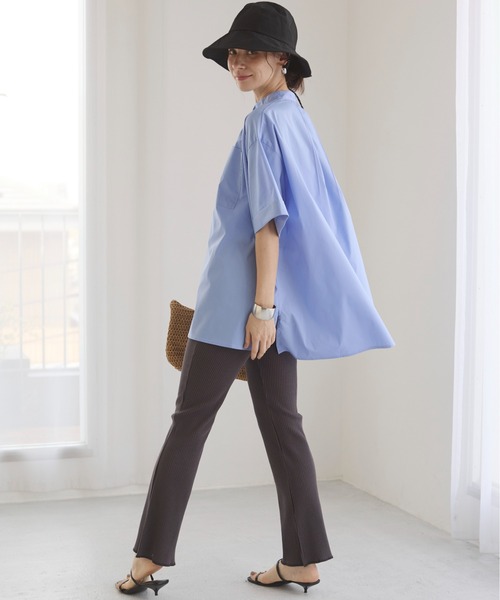 ANGIE（アンジー）の「リブフレアレギンス スリットあり / スリットなし（その他パンツ・レディース・グリーン系その他/ブラック/グレー系その他/カーキ/ブラック系その他/チャコールグレー・SMALL/MEDIUM）」の4枚目の写真