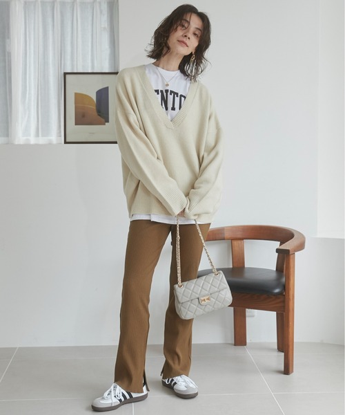 ANGIE（アンジー）の「リブフレアレギンス スリットあり / スリットなし（その他パンツ・レディース・グリーン系その他/ブラック/グレー系その他/カーキ/ブラック系その他/チャコールグレー・SMALL/MEDIUM）」の20枚目の写真