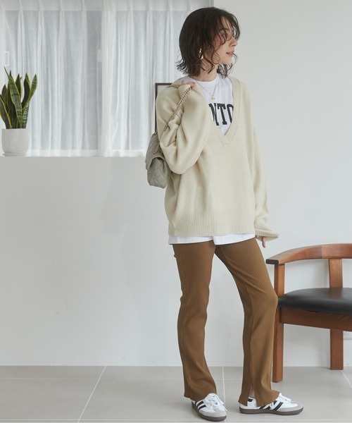 ANGIE（アンジー）の「リブフレアレギンス スリットあり / スリットなし（その他パンツ・レディース・グリーン系その他/ブラック/グレー系その他/カーキ/ブラック系その他/チャコールグレー・SMALL/MEDIUM）」の21枚目の写真