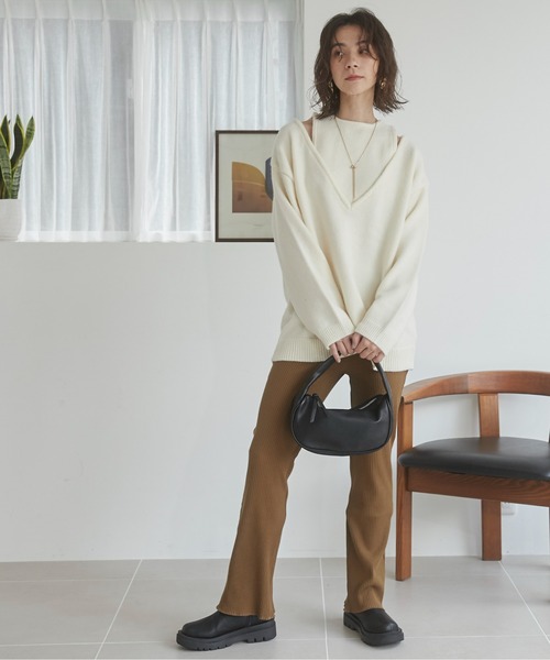 ANGIE（アンジー）の「リブフレアレギンス スリットあり / スリットなし（その他パンツ・レディース・グリーン系その他/ブラック/グレー系その他/カーキ/ブラック系その他/チャコールグレー・SMALL/MEDIUM）」の18枚目の写真