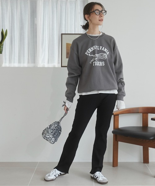 ANGIE（アンジー）の「リブフレアレギンス スリットあり / スリットなし（その他パンツ・レディース・グリーン系その他/ブラック/グレー系その他/カーキ/ブラック系その他/チャコールグレー・SMALL/MEDIUM）」の7枚目の写真