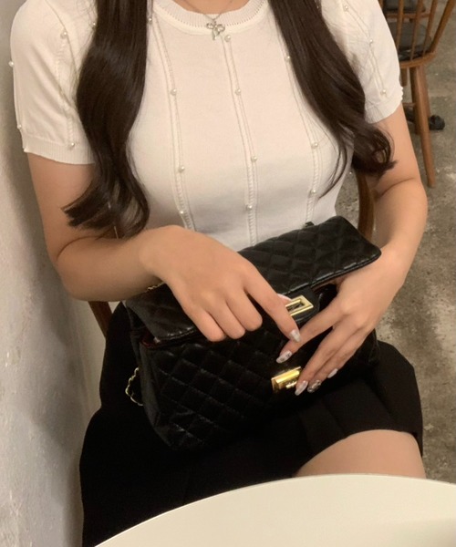 by your closet（バイユアークローゼット）の「チェーン レザー ショルダーバッグ（ショルダーバッグ・レディース・ブラック・FREE）」の2枚目の写真