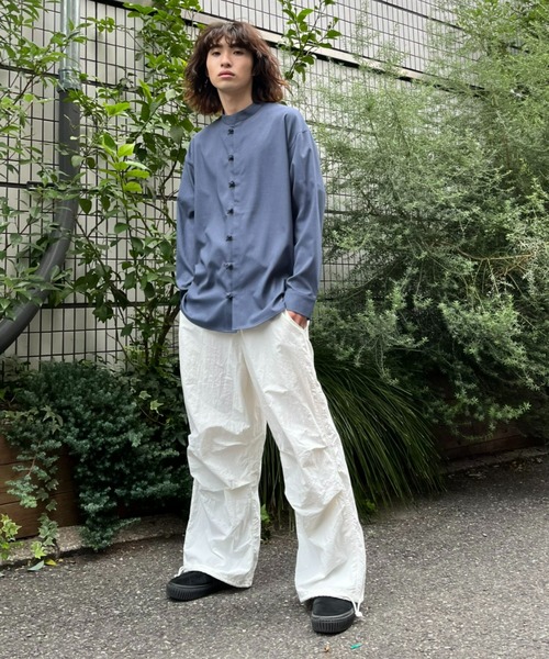 CIAOPANIC（チャオパニック）の「【ZOZO限定】チャイナオーバーシャツ（シャツ/ブラウス・メンズ・グレイッシュベージュ/ブラック/ダークブルー・XS/S/M/L/XL）」の4枚目の写真