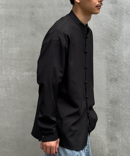 CIAOPANIC（チャオパニック）の「【ZOZO限定】チャイナオーバーシャツ（シャツ/ブラウス・メンズ・グレイッシュベージュ/ブラック/ダークブルー・XS/S/M/L/XL）」の9枚目の写真