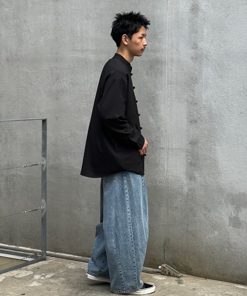 CIAOPANIC（チャオパニック）の「【ZOZO限定】チャイナオーバーシャツ（シャツ/ブラウス・メンズ・グレイッシュベージュ/ブラック/ダークブルー・XS/S/M/L/XL）」の11枚目の写真