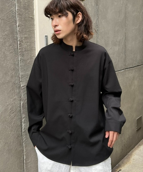 CIAOPANIC（チャオパニック）の「【ZOZO限定】チャイナオーバーシャツ（シャツ/ブラウス・メンズ・グレイッシュベージュ/ブラック/ダークブルー・XS/S/M/L/XL）」の13枚目の写真