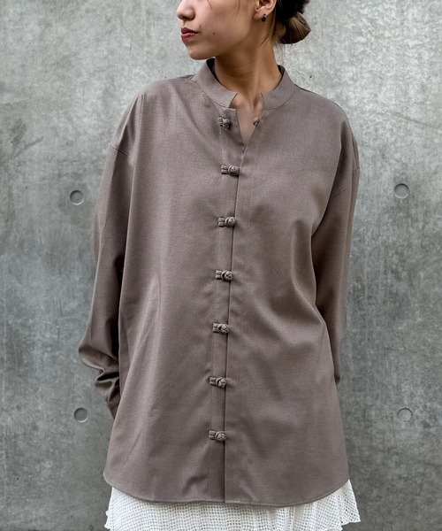 CIAOPANIC（チャオパニック）の「【ZOZO限定】チャイナオーバーシャツ（シャツ/ブラウス・メンズ・グレイッシュベージュ/ブラック/ダークブルー・XS/S/M/L/XL）」の20枚目の写真