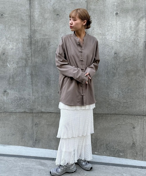 CIAOPANIC（チャオパニック）の「【ZOZO限定】チャイナオーバーシャツ（シャツ/ブラウス・メンズ・グレイッシュベージュ/ブラック/ダークブルー・XS/S/M/L/XL）」の21枚目の写真