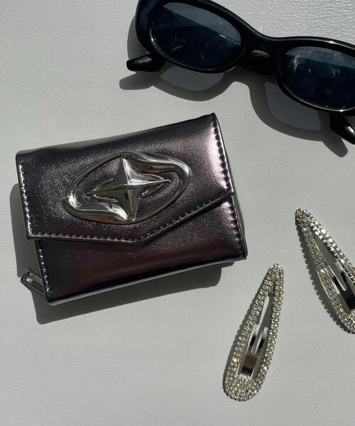 WEGO（ウィゴー）の「WEGO/BIGメタルパーツウォレット（財布・レディース・その他1/シルバー/ブラック/ブルー系その他/ブラック系その他・FREE）」の5枚目の写真