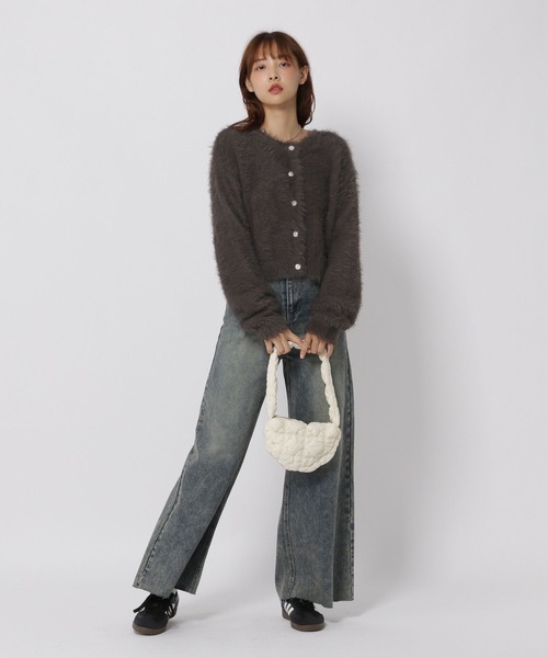 3.3 Field Trip （3.3フィールドトリップ）の「3.3 Field Trip／フェザーニットクルーカーディガン（カーディガン/ボレロ・レディース・チャコール/ブルー・FREE）」の4枚目の写真