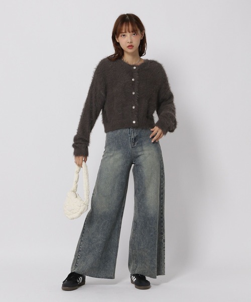 3.3 Field Trip （3.3フィールドトリップ）の「3.3 Field Trip／フェザーニットクルーカーディガン（カーディガン/ボレロ・レディース・チャコール/ブルー・FREE）」の5枚目の写真