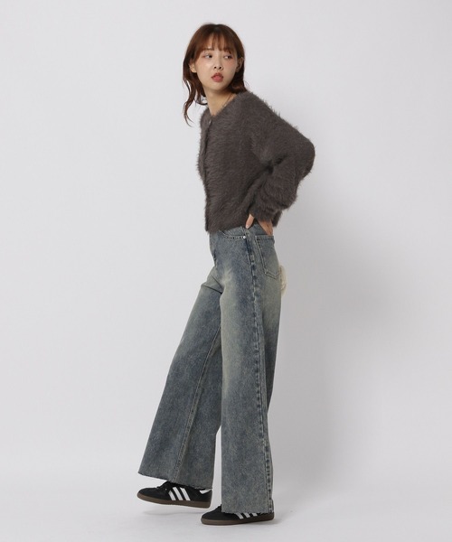 3.3 Field Trip （3.3フィールドトリップ）の「3.3 Field Trip／フェザーニットクルーカーディガン（カーディガン/ボレロ・レディース・チャコール/ブルー・FREE）」の7枚目の写真