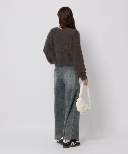 3.3 Field Trip （3.3フィールドトリップ）の「3.3 Field Trip／フェザーニットクルーカーディガン（カーディガン/ボレロ・レディース・チャコール/ブルー・FREE）」の8枚目の写真