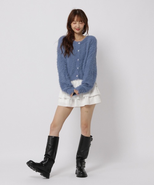 3.3 Field Trip （3.3フィールドトリップ）の「3.3 Field Trip／フェザーニットクルーカーディガン（カーディガン/ボレロ・レディース・チャコール/ブルー・FREE）」の13枚目の写真
