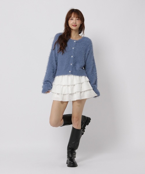 3.3 Field Trip （3.3フィールドトリップ）の「3.3 Field Trip／フェザーニットクルーカーディガン（カーディガン/ボレロ・レディース・チャコール/ブルー・FREE）」の14枚目の写真