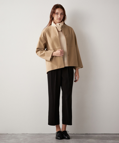 LE SOUK HOLIDAY(ルスークホリデー)の「【BEAUTYLUX】フェイクウールショートコート(ノーカラーコート・レディース・グレー/チャコールグレー/ベージュ/ブラック・M/L)」の19枚目の写真