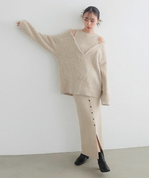 LIAN(リアン)の「2WAYニットスカートビスチェ(スカート・レディース・アイボリー/ブラック/グレー・FREE)」の18枚目の写真